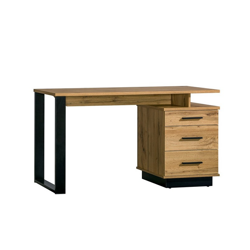 Písací stôl MILAGRA - dub wotan / čierny