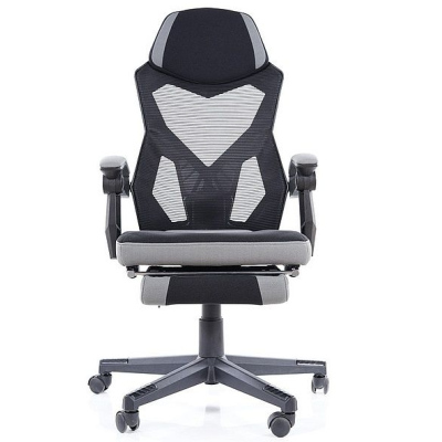 Kancelárska stolička s výsuvnou podnožkou TEDA - čierna / šedá