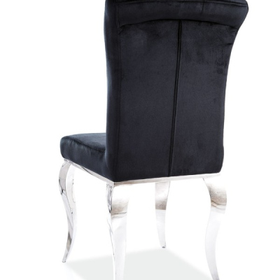 Štýlová jedálenská stolička PREDRAG - chróm / čierna