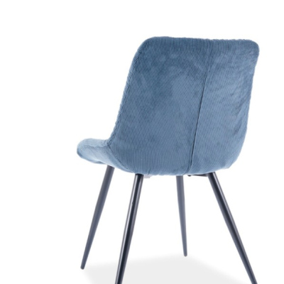 Čalúnená jedálenská stolička NUTALA - čierna / modrá