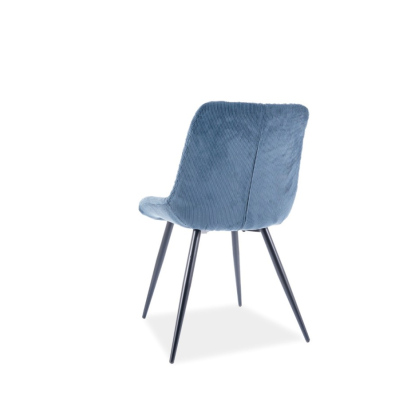 Čalúnená jedálenská stolička NUTALA - čierna / modrá