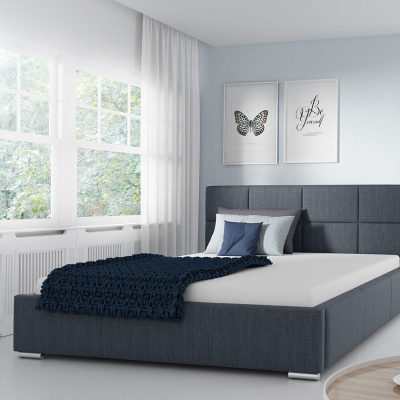 Čalúnená manželská posteľ 180x200 YSOBEL - modrá