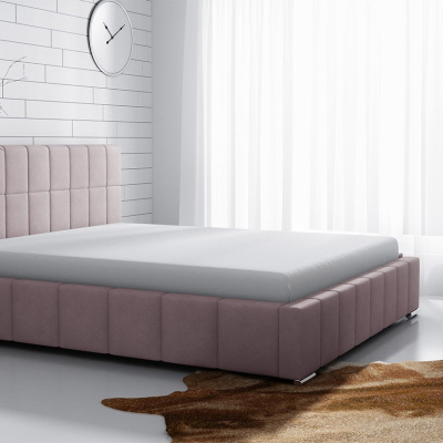 Čalúnená manželská posteľ 160x200 ZANDRA - ružová