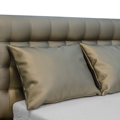 Čalúnená jednolôžková posteľ 90x200 VENTURA - hnedá eko koža