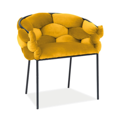 Štýlová jedálenská stolička NADKA - čierna / žltá