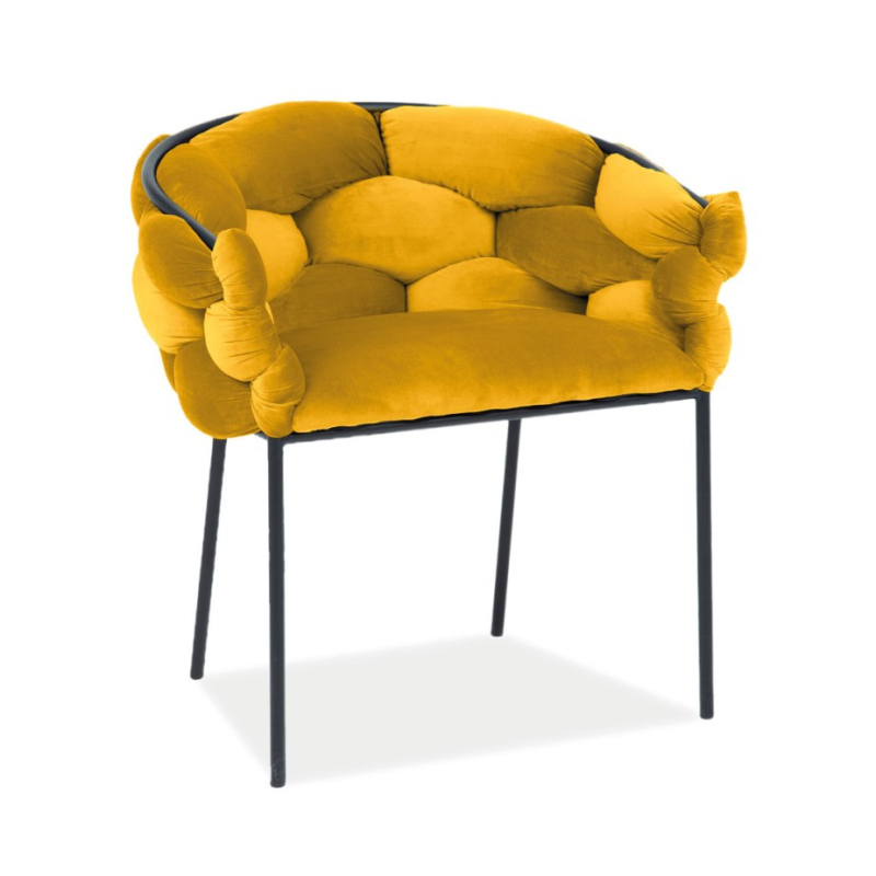 Štýlová jedálenská stolička NADKA - čierna / žltá