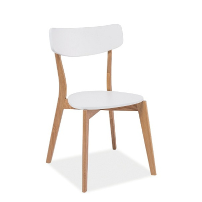 Drevená jedálenská stolička RYSZARD - dub / biela