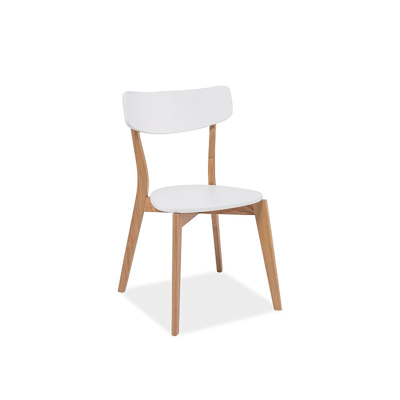 Drevená jedálenská stolička RYSZARD - dub / biela