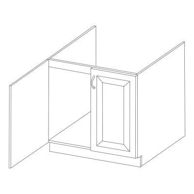 Drezová skrinka ULLERIKE - šírka 80 cm, šedá