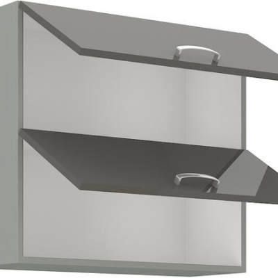 Horná výklopná skrinka ULLERIKE - šírka 80 cm, šedá