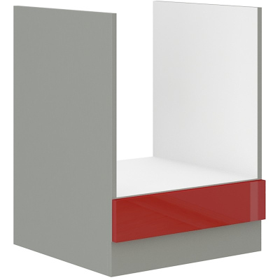 Sporáková skrinka ULLERIKE - šírka 60 cm, červená / šedá