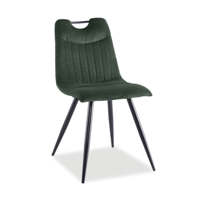 Čalúnená stolička NETTA - čierna / zelená