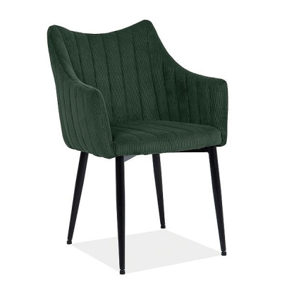 Čalúnená jedálenská stolička TALVI - čierna / zelená