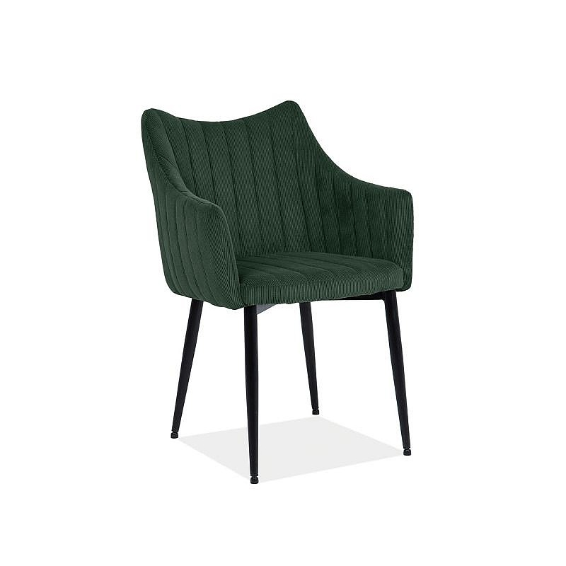 Čalúnená jedálenská stolička TALVI - čierna / zelená