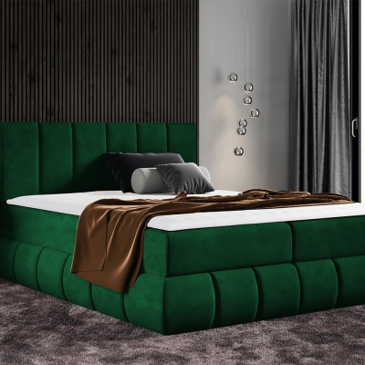 Boxspringová dvojlôžková posteľ 200x200 VERDA - zelená + topper ZDARMA