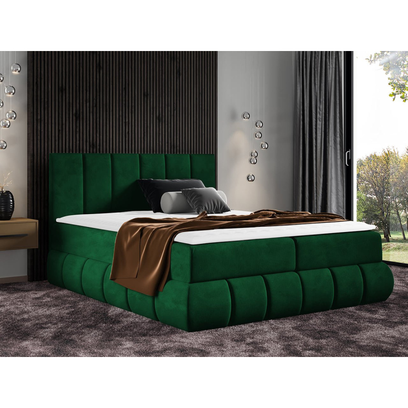 Boxspringová dvojlôžková posteľ 200x200 VERDA - zelená + topper ZDARMA