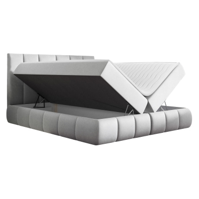 Boxspringová dvojlôžková posteľ 140x200 VERDA - šedá + topper ZDARMA