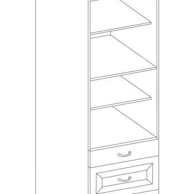 Potravinová skriňa so šuplíkmi ULLERIKE - šírka 60 cm, šedá