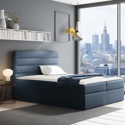 Hotelová dvojlôžková posteľ 200x200 TIBBY - modrá + topper ZDARMA