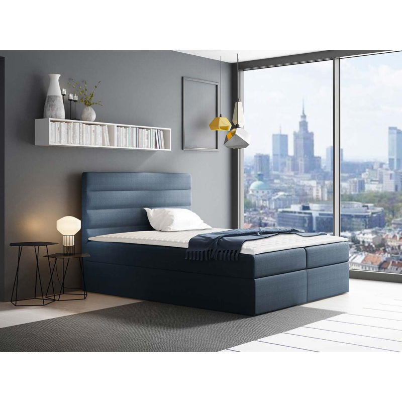 Hotelová dvojlôžková posteľ 200x200 TIBBY - modrá + topper ZDARMA