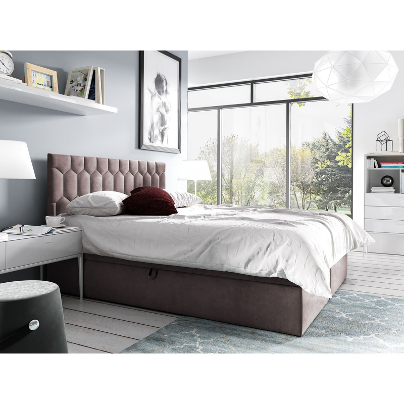 Kontinentálna dvojlôžková posteľ 180x200 TOMASA 6 - tmavá ružová + topper ZDARMA