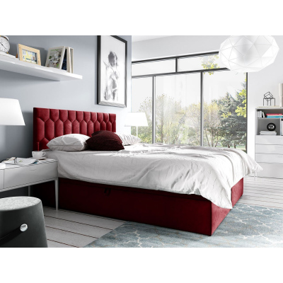 Kontinentálna dvojlôžková posteľ 180x200 TOMASA 6 - červená + topper ZDARMA