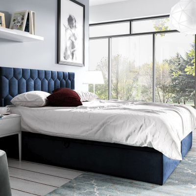 Kontinentálna dvojlôžková posteľ 180x200 TOMASA 6 - modrá + topper ZDARMA