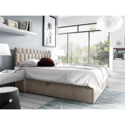 Kontinentálna dvojlôžková posteľ 160x200 TOMASA 6 - svetlá hnedá + topper ZDARMA