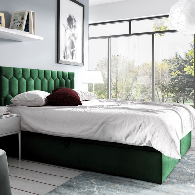 Kontinentálna dvojlôžková posteľ 140x200 TOMASA 6 - zelená + topper ZDARMA