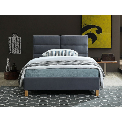 Čalúnená jednolôžková posteľ ALMONA - 120x200 cm, šedá