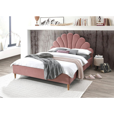 Čalúnená manželská posteľ AFRODITE - 160x200 cm, ružová