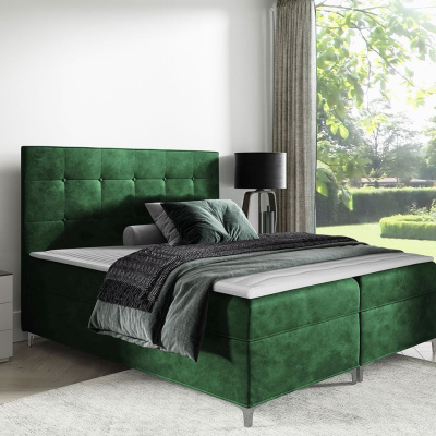 Hotelová dvojlôžková posteľ 180x200 SAUL - zelená + topper ZDARMA