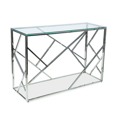 Dizajnový konzolový stolík PIM 1 - transparentný / strieborný