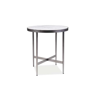 Odkladací stolík SPIKE - biely mramor / šedý