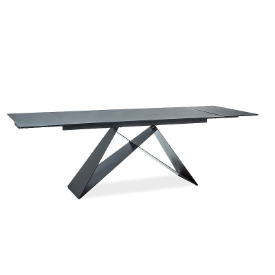 Rozkladací jedálenský stôl VIDOR 1 - 160x90, kameň / čierny
