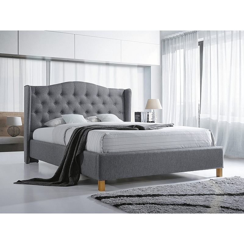 Čalúnená manželská posteľ LUDVINA 1 - 160x200 cm, šedá