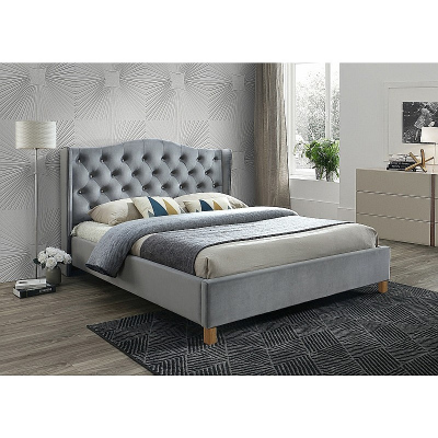 Čalúnená manželská posteľ LUDVINA 2- 180x200 cm, šedá