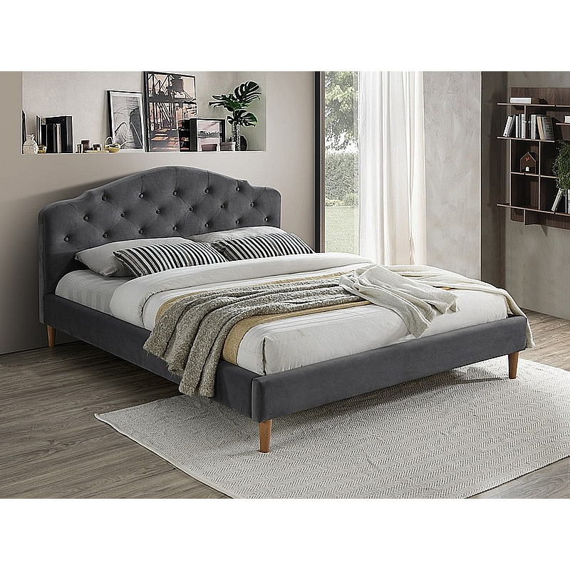 Čalúnená manželská posteľ MIRELA - 160x200 cm, šedá