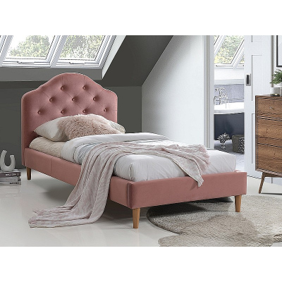 Jednolôžková čalúnená posteľ MIRELA - 90x200 cm, ružová