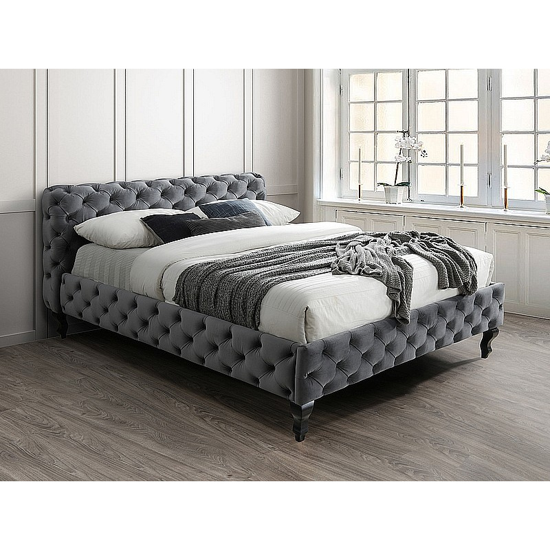 Čalúnená manželská posteľ RAFAELA - 160x200 cm, šedá