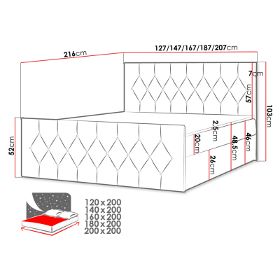 Boxspringová dvojlôžková posteľ 200x200 SENSE 2 - hnedá + topper ZDARMA