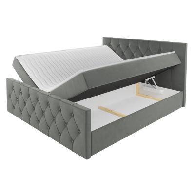Boxspringová dvojlôžková posteľ 200x200 SENSE 2 - čierna + topper ZDARMA