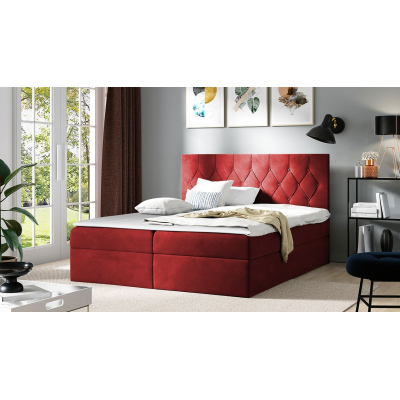 Americká dvojlôžková posteľ 200x200 SENSE 1 - červená + topper ZDARMA