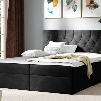 Americká dvojlôžková posteľ 200x200 SENSE 1 - čierna + topper ZDARMA