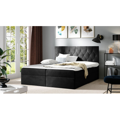 Americká dvojlôžková posteľ 200x200 SENSE 1 - čierna + topper ZDARMA