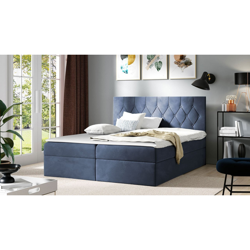 Americká dvojlôžková posteľ 200x200 SENSE 1 - modrá + topper ZDARMA