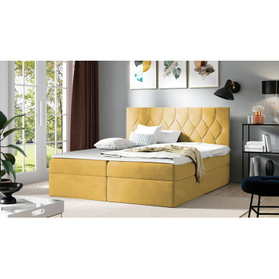 Americká dvojlôžková posteľ 180x200 SENSE 1 - žltá + topper ZDARMA