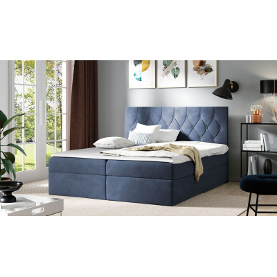 Americká dvojlôžková posteľ 140x200 SENSE 1 - modrá + topper ZDARMA