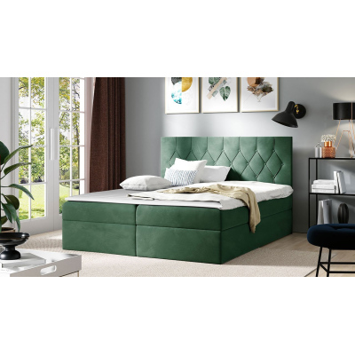 Americká dvojlôžková posteľ 140x200 SENSE 1 - zelená + topper ZDARMA
