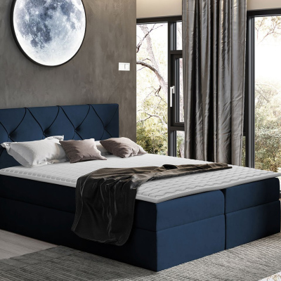 Americká manželská posteľ 160x200 LITZY 1 - modrá + topper ZDARMA